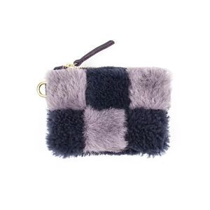 Primecut Checked Shearling Coin Purse NWT